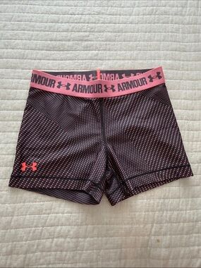 Under Armour Black and Pink Dotted Women's Bike Shorts
